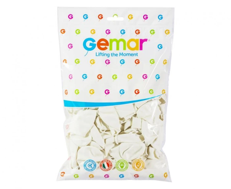 Balony Pastelowe Białe 12” (30 cm) – zestaw 100 sztuk na Komunię i przyjęcia