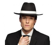Kapelusz gangster deluxe – czarno-biały, stylowy dodatek do przebrania