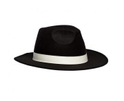 Kapelusz gangster deluxe – czarno-biały, stylowy dodatek do przebrania