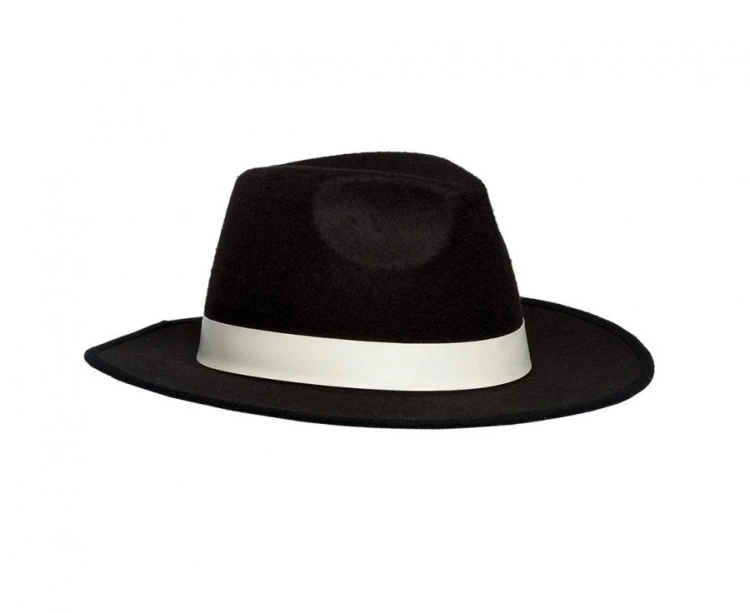 Kapelusz gangster deluxe – czarno-biały, stylowy dodatek do przebrania
