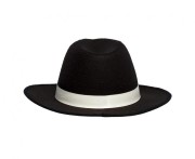 Kapelusz gangster deluxe – czarno-biały, stylowy dodatek do przebrania