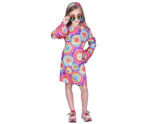 Strój hipiski dla dziewczynki – sukienka i opaska 110/120 cm