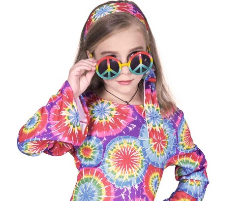 Strój hipiski dla dziewczynki – sukienka i opaska 110/120 cm