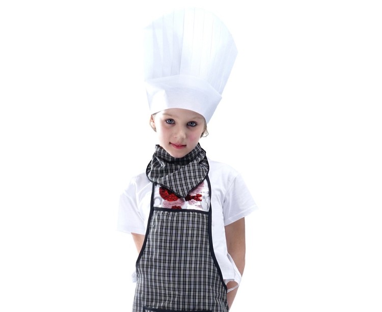 Strój Kucharza dla Dziecka – Kostium Szefa Kuchni z Czapką i Fartuchem