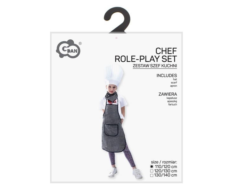 Strój Kucharza dla Dziecka – Kostium Szefa Kuchni z Czapką i Fartuchem