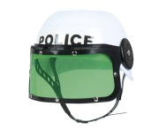Hełm policyjny dla dzieci 3+ – biało‑niebieski z regulowanym paskiem