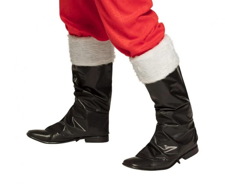 Nakładki na buty Świętego Mikołaja – czarne z futerkiem, rozmiar uniwersalny