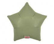 Balony foliowe gwiazda 15” Sage Green – 5 szt. na hel
