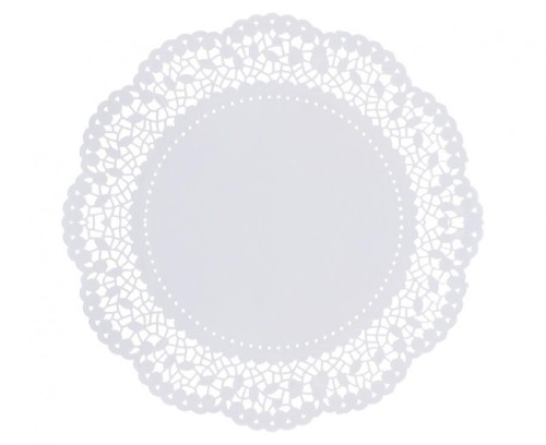 Eleganckie białe serwety papierowe 36 cm – koronka, opakowanie 100 szt.
