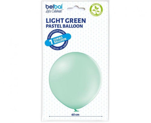 Balony pastelowe jasnozielone 24″ (60 cm) – duże balony Light Green, 5 sztuk