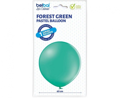 Balony pastelowe zielone 24″ (60 cm) – duże balony Forest Green, 5 sztuk