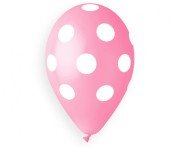 Balony pastelowe różowe w grochy 12″ (30 cm) – 50 sztuk Beauty&Charm