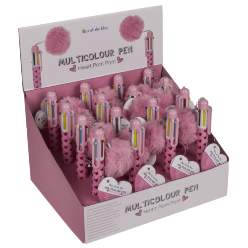 Długopis 6-kolorowy z puszystym pomponem – uroczy multikolor do szkoły  (1).png