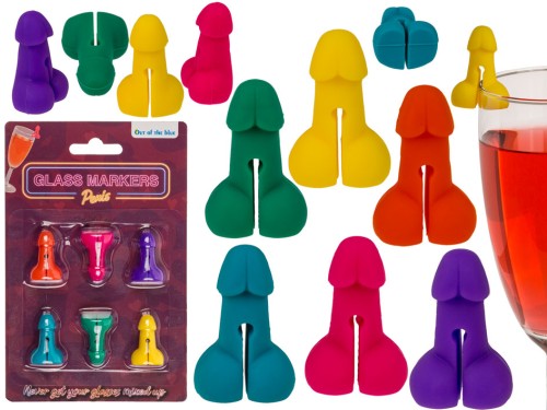 Znaczniki do kieliszków – silikonowe peniski, kolorowy zestaw 6 szt.  (1).jpg