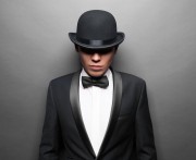 Melonik czarny, gładki