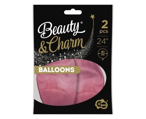 Balony platynowe jasno-różowe 24” - Beauty&Charm 2 szt