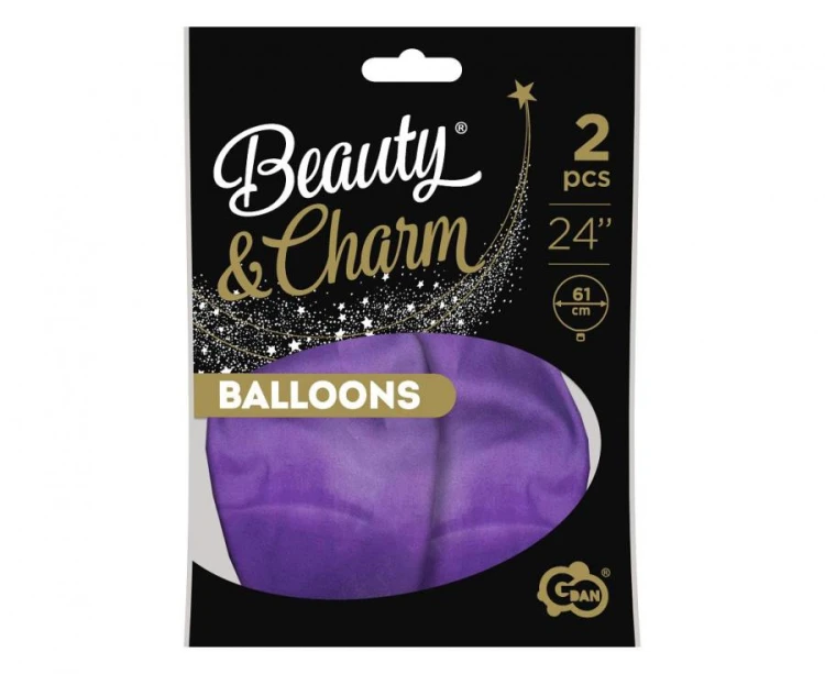 Balony platynowe jasnofioletowe 24” - Beauty&Charm 2 szt