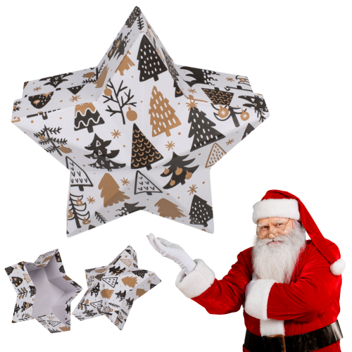 PUDŁKO kształt gwiazdy jodły ŚWIATECZNE choinka 4