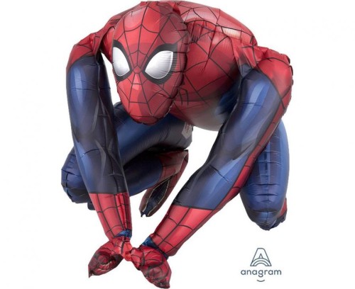 Balon foliowy siedzący Spider Man - czerwony balon postać 1 szt.