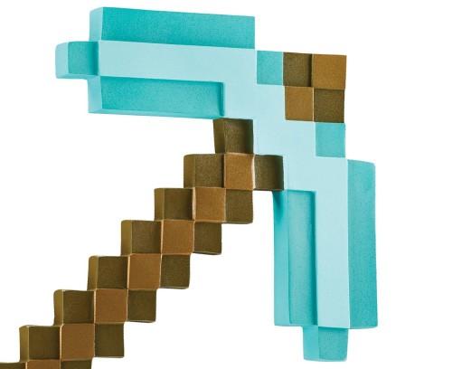Diamentowy Kilof Minecraft dla Dzieci – turkusowy, licencja, 40,5 cm