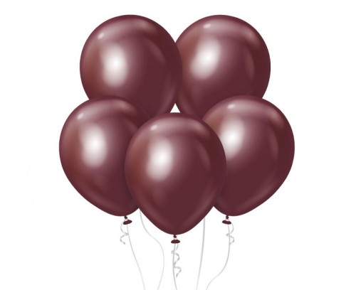 Balony chromowane burgundowe 46 cm – luksusowa dekoracja na imprezy