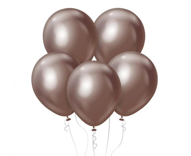 Balony chromowane czekoladowe 46 cm – elegancka dekoracja na imprezy