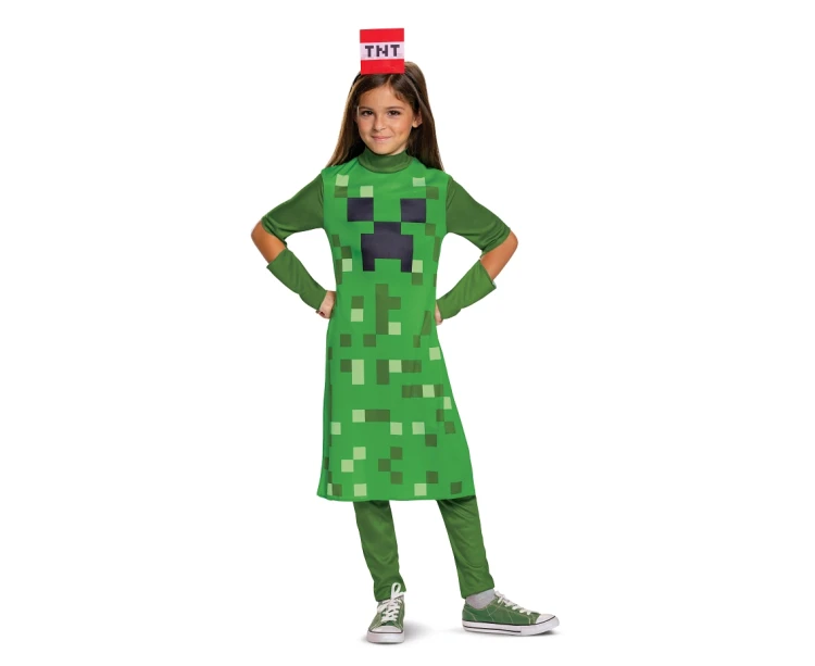 Kostium Minecraft Creeper dla dziewczynki M (7-8 lat) - przebranie