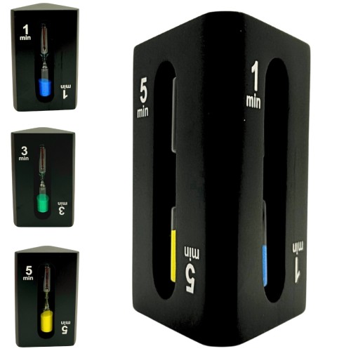 Trójstronna klepsydra 1–3–5 minut - czarny timer do biura i domu  (2).jpg