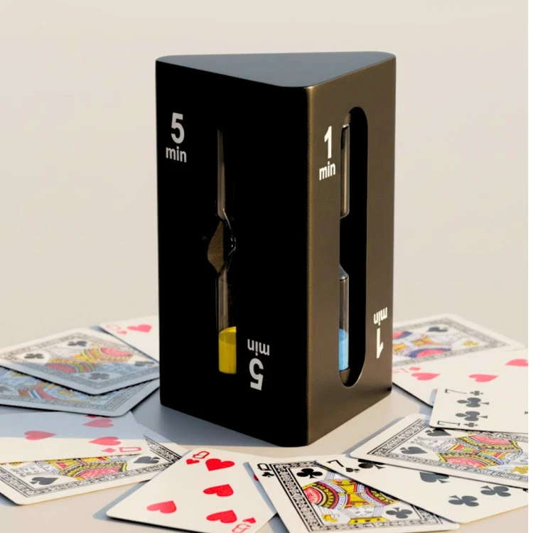 Trójstronna klepsydra 1–3–5 minut - czarny timer do biura i domu  (4).jpg