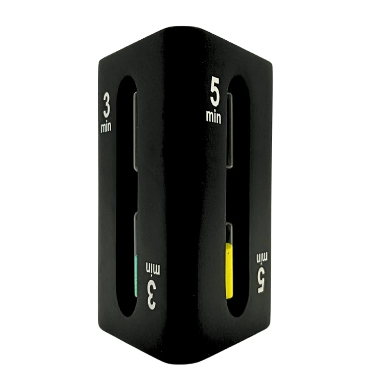 Trójstronna klepsydra 1–3–5 minut - czarny timer do biura i domu  (5).jpg