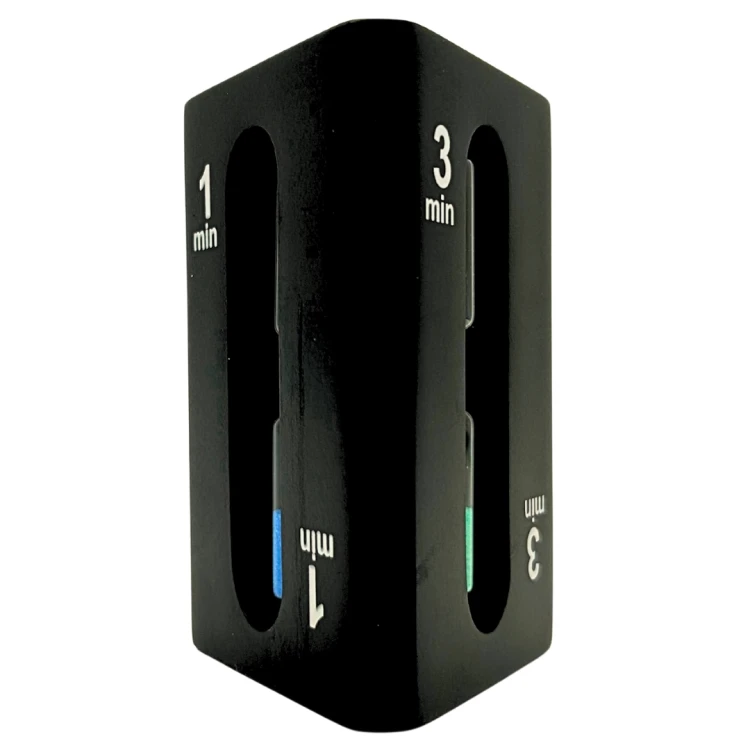 Trójstronna klepsydra 1–3–5 minut - czarny timer do biura i domu  (6).jpg