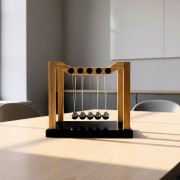 Kulki Newtona premium - elegancka dekoracja biurka z drewna i stali  (4).jpg