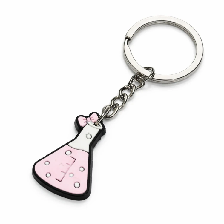 Brelok naukowca kolba chemiczna różowa - stylowy gadżet dla fanów nauki .png