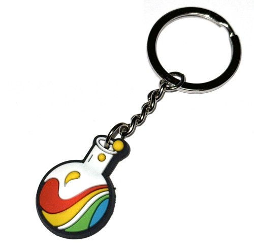 Brelok naukowca kolorowa kolba - breloczek laboratoryjny brylok .jpg