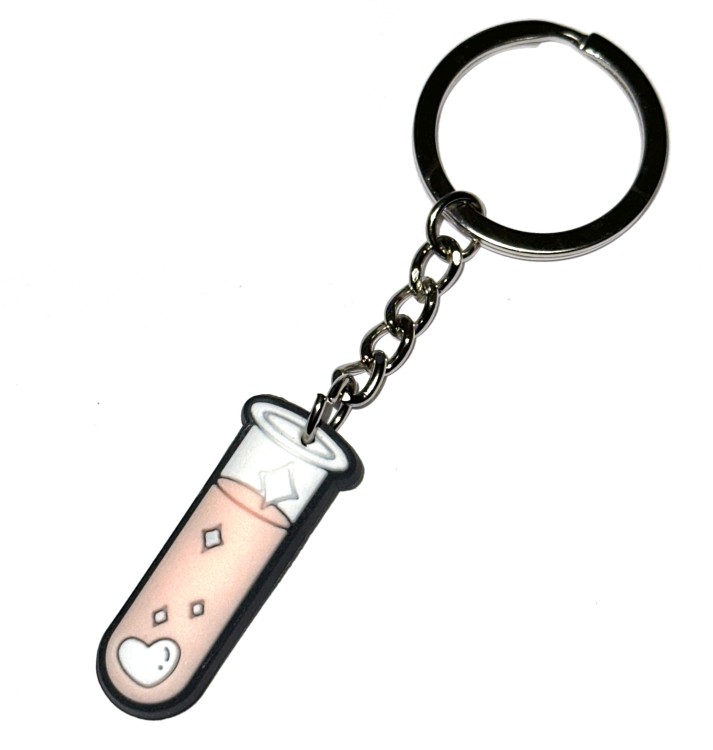 Brelok naukowca probówka z serduszkiem - breloczek laboratoryjny .jpg