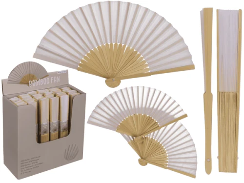 Wachlarz bambusowy biały 21 cm - lekki i elegancki dodatek na lato  (1).webp
