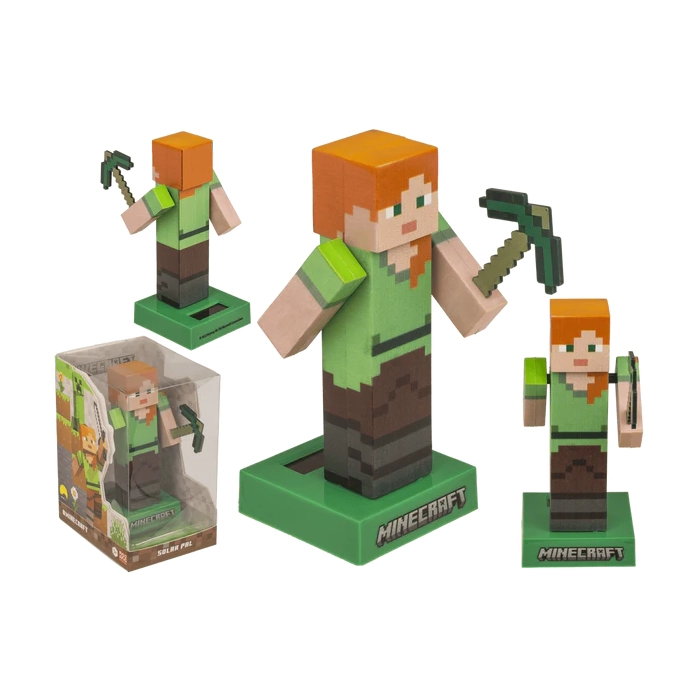 Figurka solarna Alex Minecraft - ruchoma dekoracja na biurko Słoneczna  (1).webp
