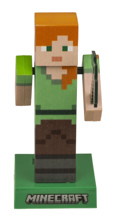 Figurka solarna Alex Minecraft - ruchoma dekoracja na biurko Słoneczna  (3).webp