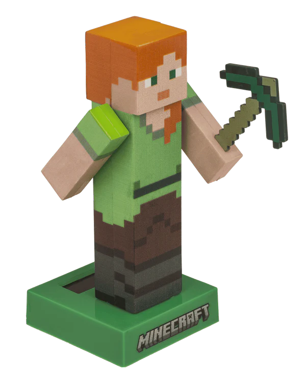 Figurka solarna Alex Minecraft - ruchoma dekoracja na biurko Słoneczna  (4).webp
