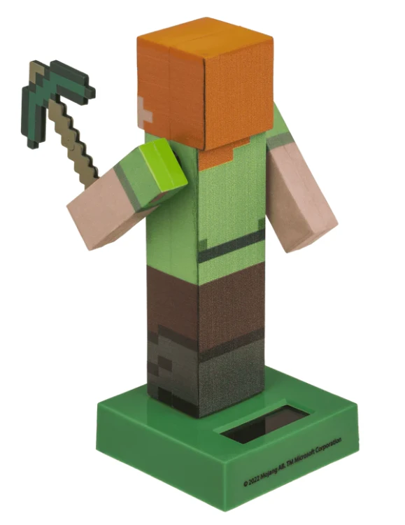 Figurka solarna Alex Minecraft - ruchoma dekoracja na biurko Słoneczna  (5).webp