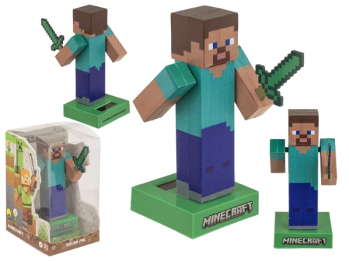 Figurka solarna Minecraft Steve - ruchomy gadżet na biurko  (1).webp
