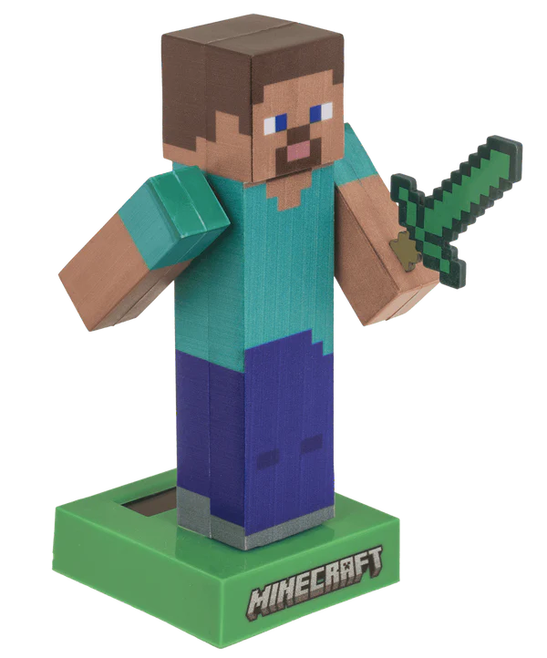Figurka solarna Minecraft Steve - ruchomy gadżet na biurko  (3).webp