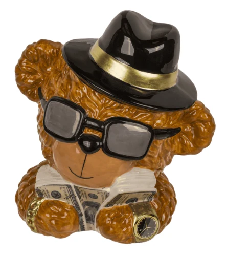 Skarbonka miś finansista z kluczykiem - ceramiczna dekoracja  (2).webp