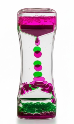 Klepsydra żelowa różowo-zielona - relaksujący gadżet antystresowy .jpg