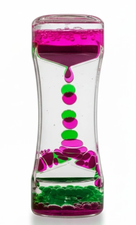 Klepsydra żelowa różowo-zielona - relaksujący gadżet antystresowy .jpg