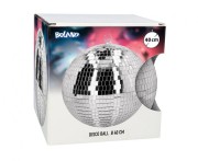 Kula disco srebrna 40 cm - Lustrzana dekoracja na imprezę i sylwestra