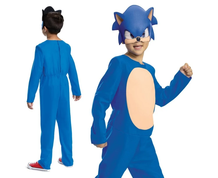 Strój Sonic dla dzieci - Kostium niebieski jeż z maską - Rozmiar S 4-6 lat
