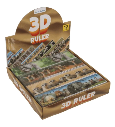 Linijka 3D ze zwierzętami i tabliczką mnożenia - 20 cm mix wzorów  (2).webp