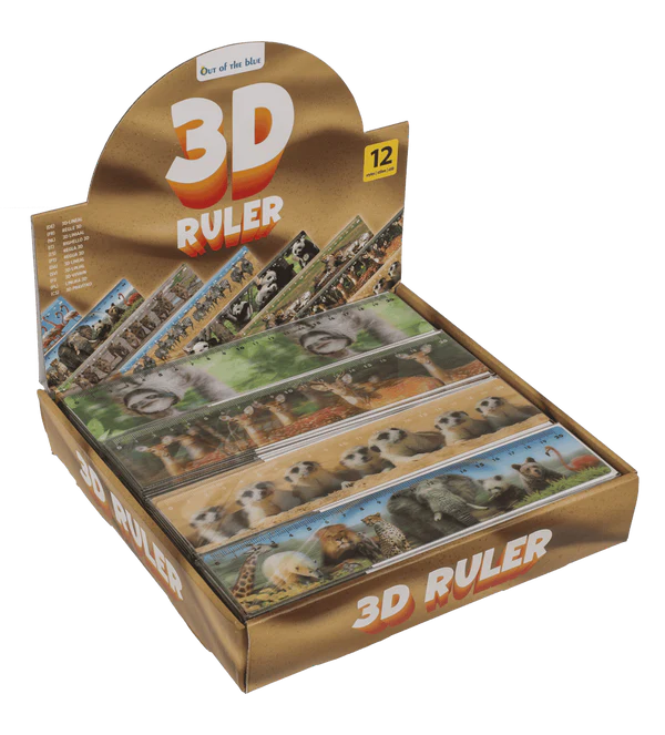 Linijka 3D ze zwierzętami i tabliczką mnożenia - 20 cm mix wzorów  (2).webp