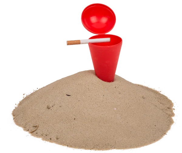 Przenośna popielniczka plażowa wbita w piasek - stożek z klapką  (3).webp